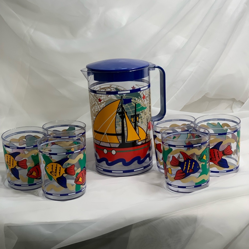 Set of 7 Vintage 1991 Dayton Hudson Sail Boats & Fish
